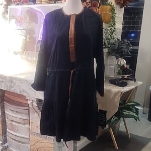 Tuckernuck Navy Dress with Brown Accents